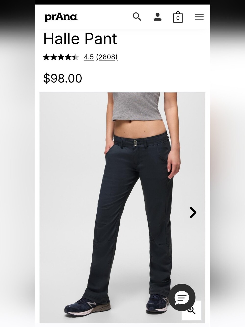 Prana Halle Charcoal Gray Women's Pants
